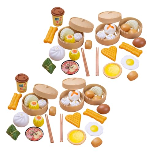 UPKOCH 58 Stück Teiliges Frühstück Kunststoff Essen Küchen für Rollenspiel Lebensmittel Pädagogisches Pretend Role Play Toy für Kleinkinder von UPKOCH