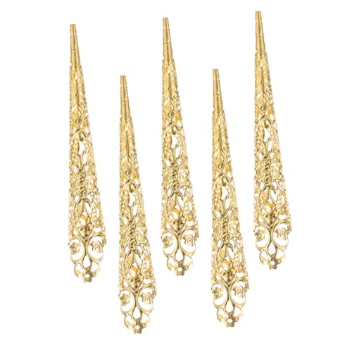 UPKOCH 5St Halloween Finger betten Gel-Nagellack Nägel kleben Polieren falsche Fingernägel Halloween nägel Halloween Nails Halloween Cosplay Fingerkrallen Fingernagel-Dekore Metall Golden von UPKOCH
