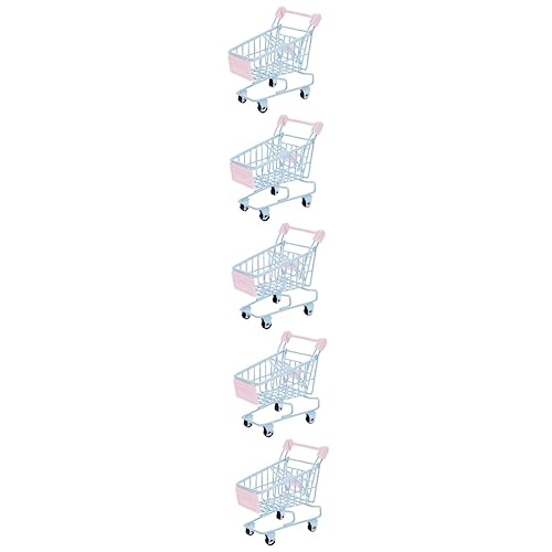 UPKOCH 5St Mini-Einkaufswagen Mini-Food-Spielzeug Kinderwagen für Babys ablagekörbe kühlkorb einkaufskorb Spielzeuge Schreibtisch Kleiner Einkaufswagen Miniatur-Supermarktwagen gebraten von UPKOCH