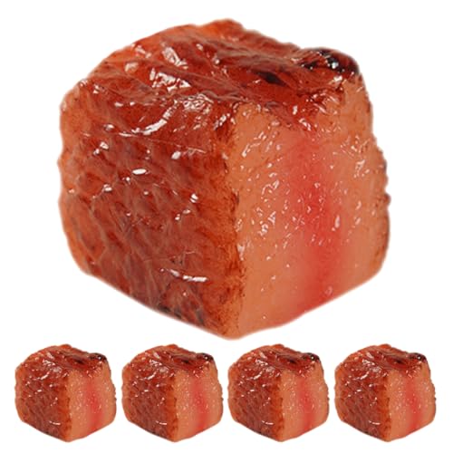 UPKOCH 5St Simulierte Rindernuggets Tu so, als gefälschte Fleischblöcke Rindfleisch Fleisch-Lebensmittel-Modell Requisite für gefälschtes Fleisch in der Küche Kasten Fleischimitat PVC von UPKOCH