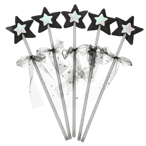 UPKOCH 5St Zauberstab Fairy Wand für dekorative zã¤UNE hühner Toys Bausatz basteln Neon Kinderspielzeug Halloween Sternförmiger Feenstab Plastik Silver von UPKOCH