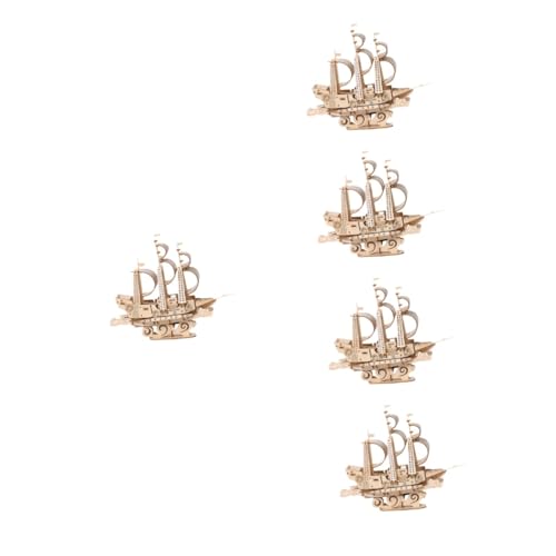 UPKOCH 5St hölzernes segelboot Spielzeug Holzschiffe Partytütenfüller Spielzeugboot Spielzeuge Modelle DIY-Bootsmodell aus Holz Modell segelboot dreidimensional Puzzle Hugo Holzboot 3D von UPKOCH