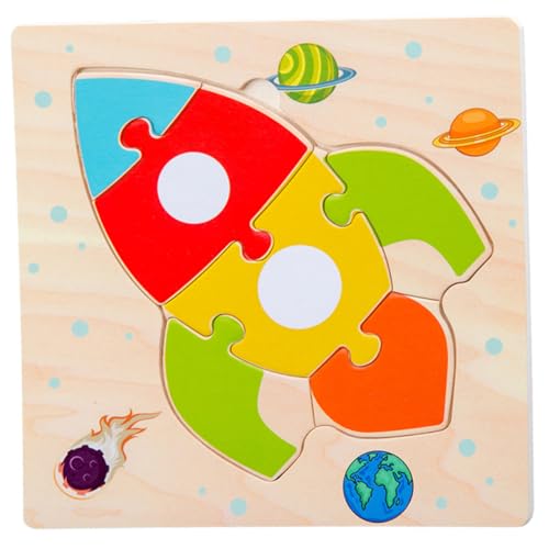 UPKOCH 5Stücke Teiliges Holzspielzeug Puzzle Für Cartoon Auto Schiff Und Flugzeug Lernspielzeug Für Kreative Für Jungen Und Jahren von UPKOCH