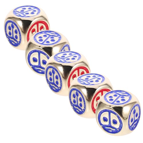 UPKOCH 5 Stücke Marienkäfer Form Metall Würfel 16mm Sicher Abgerundete Ecke Würfel Set Für Brettspiele von UPKOCH