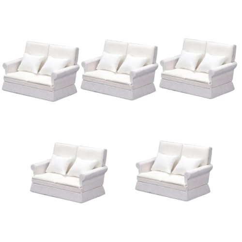 UPKOCH 5St Puppenstubensofa White Out Mikrolandschaft Dekoration Miniatur-Hausmöbel liefert Sachen Spielzeug Couch Miniatur-Möbeldekoration Mini-Sofa doppelt schmücken Sessel Dekorationen von UPKOCH