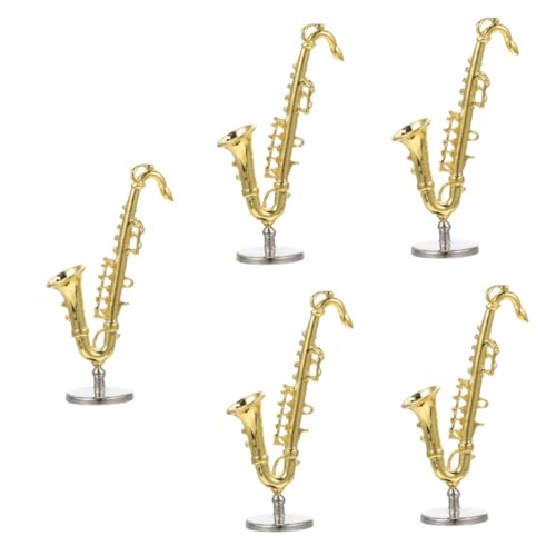 UPKOCH 5st Saxophon-Modell Kinder Musikinstrumente Spielzeug Geschenke Für Kinder Mini-puppenhaus Mini-möbel Hauszubehör Mini-Spielzeug Legierung Miniatur Kleinkind Dekoratives Rohr von UPKOCH