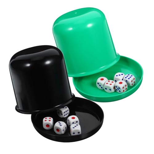 UPKOCH Verdickte Würfelbecher Aus Abs-Material Mit 25 Würfeln Würfelspiel-Set Für Kneipen Bars Und Familienspaß Zufällige Farbe von UPKOCH