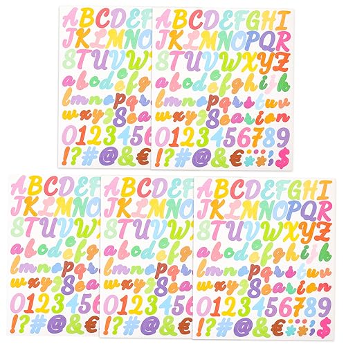 UPKOCH Scrapbooking Journal Supplies 5 Stück Alphabet Aufkleber Zahlen Klebeaufkleber von UPKOCH