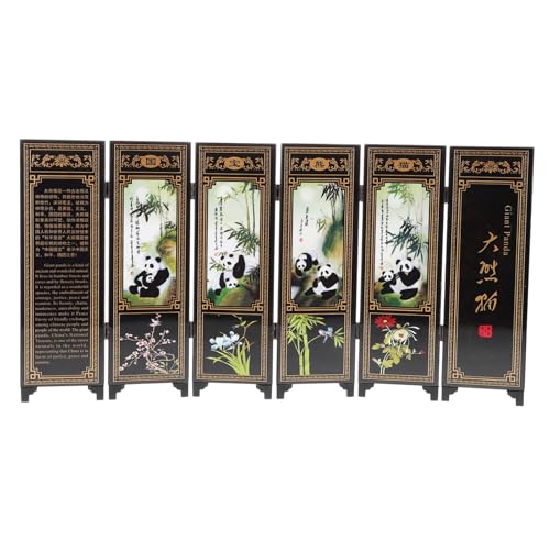 UPKOCH 6 Kleine Paravents In Antik Lack Heimdeko Chinesische Wandteiler Mini Raumteiler Chinesische Paravents Raumteiler Heimtextilien Dekoration Faltwand Asiatischer Raumteiler von UPKOCH