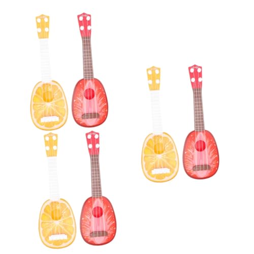 UPKOCH 6 STK Ukulele Musikinstrument Spielzeug Gitarren-Spielzeug Weihnachtstütenfüller Lernspielzeug Für Frühes Lernen Gitarrenmodell Aus Kunststoff Saxophon Plastik Gurt Rot Kind von UPKOCH