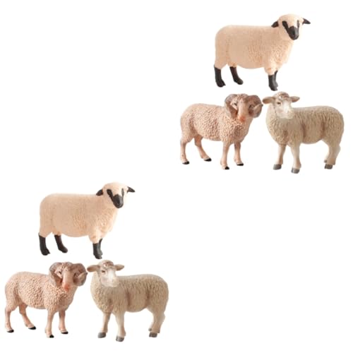 UPKOCH 6 STK kreative Schafverzierung Spielzeug mit Schaffiguren Spielzeug für Kinder Lamm Modelle Geschenke Schafmodell Schaf-Ornament Tier Zubehör Kleidung Dekorationen Baby die Schafe von UPKOCH