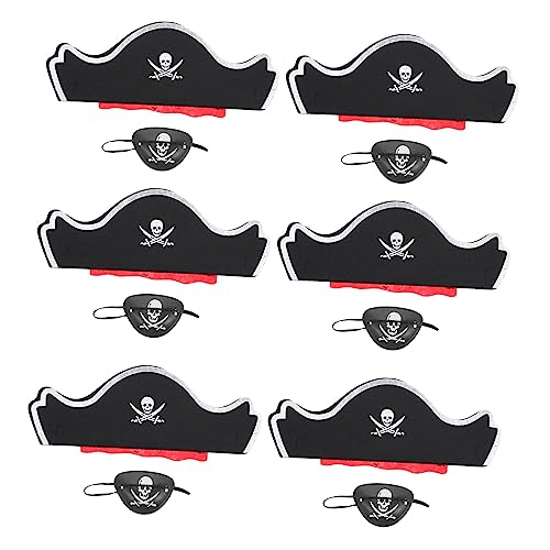 UPKOCH 6sätze Piraten Kostüm Zubehör Teiliges Halloween Cosplay Mit Piratenhut Augenmaske Und Haarschmuck Für Und Kostümpartys Und Langlebig von UPKOCH