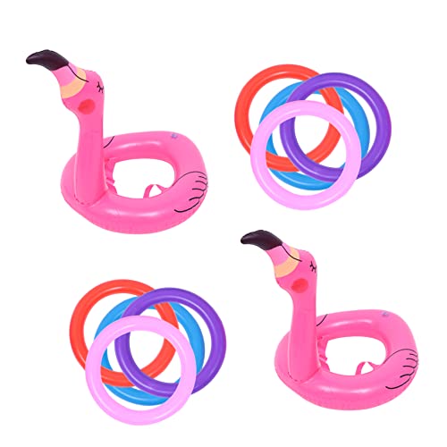 UPKOCH 6 Sätze Zwinge Hawaii-Ringwurfspielzeug Erwachsene Spielzeug für Kinder kinderspielzeug Ornament Hüte Ringwurfspiel werfen Flamingo aufblasbares Ringwurfspiel Sommer Billard Tore von UPKOCH