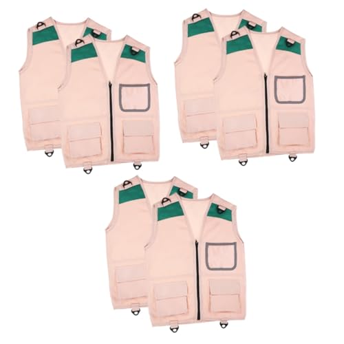 UPKOCH 6 Stck Explorer Weste Robuste Outdoor Abenteuerweste für Jungen und Mädchen Bequemes Cosplay Kostüm für Rollenspiele Bühnenauftritte und Freizeit Verstellbare Khaki von UPKOCH