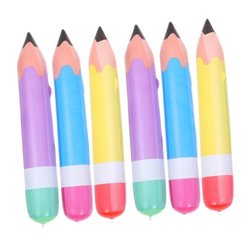 UPKOCH 6 Stück Aufblasbare PVC Bleistift Ballons Große Bunte Stift Deko für Klassenraum Geburtstag Party Einschulung Abschlussfeier Leicht Wiederverwendbar Einfach zu Aufblasen Verstauen von UPKOCH