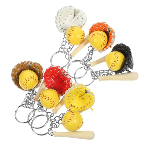UPKOCH 6 Stück Baseball Schlüsselanhänger mit Schläger und Ball Dekorative Sport Schlüsselringe für Rucksack Tasche Gürtel Vielseitig und Farbenfroh Partygeschenk von UPKOCH