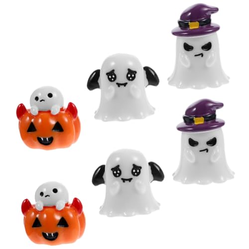 UPKOCH 6 Stück Halloween Geisterfiguren Dekorationshüllen Halloween Große Süße Ornamente Mini Halloween Figuren Geister Miniaturen Geister Halloween Kinderspielzeug von UPKOCH