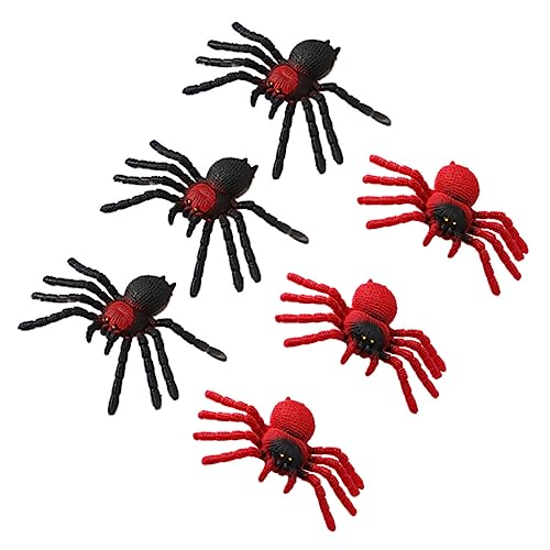UPKOCH 6 Stück Halloween Simulationsspinne Lustiges Spinnen Streichspinne Halloween Spinne Spinnenspielzeug Spinnenstreichspielzeug Kleinkinderspielzeug Halloween von UPKOCH