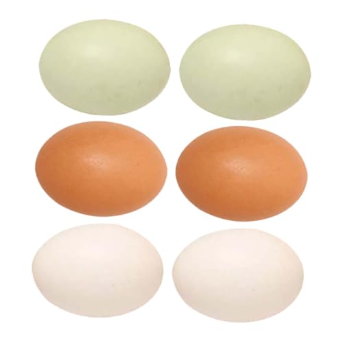 UPKOCH 6 Stück Imitationseier Künstliche Eier Für Hühner Eier Simulierte Eier Künstliche Gefälschte Eier Zum Bemalen Spiegeleier Gefälschte Spiel Eier Künstliche Eier Eier von UPKOCH