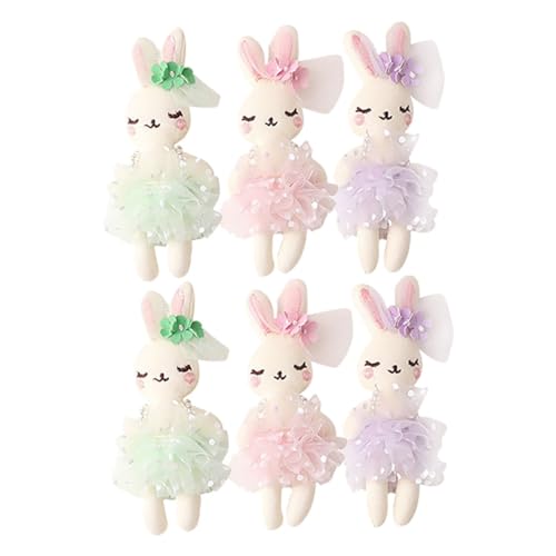 UPKOCH 6 Stück Kaninchenpuppen Tierfiguren Kaninchen Miniatur Basteln Ornament Kaninchen Plüschanhänger Handgefertigt Häschen Basteln Süßer Stoffhase Kleine Häschenpuppe DIY von UPKOCH