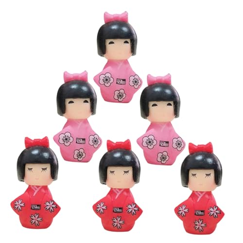 UPKOCH 6 Stück Kimono-Puppe Japanische Kimono-verzierung Japanische Kimonopuppe Japanischer Puppenkimono Wohnkultur Puppe Kimono Im Japanischen Stil Japanische Puppenverzierung PVC von UPKOCH