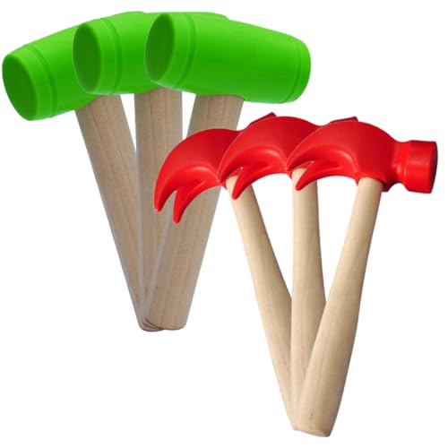 UPKOCH 6 Stück Kleine Hölzerne Hammer Kinderspielzeug Hammer Für Babys Für Kleinkinder Kleine Hammer Kinderspielzeug Holzhammer Hammer Kinderhämmer Pp von UPKOCH