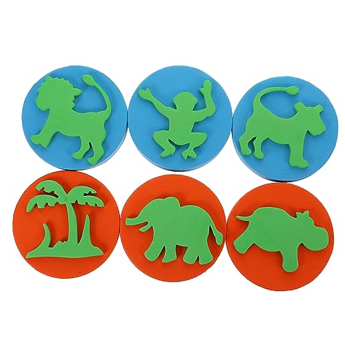 UPKOCH 6 Stück Kleine Tiersiegel Muster Malerei Prägung Waschbar Tierstempel Niedlich Bär Graffiti Stempel Kleine Stempel Zum Malen Kinderstempel Zeichenstempel Stempel Eva von UPKOCH