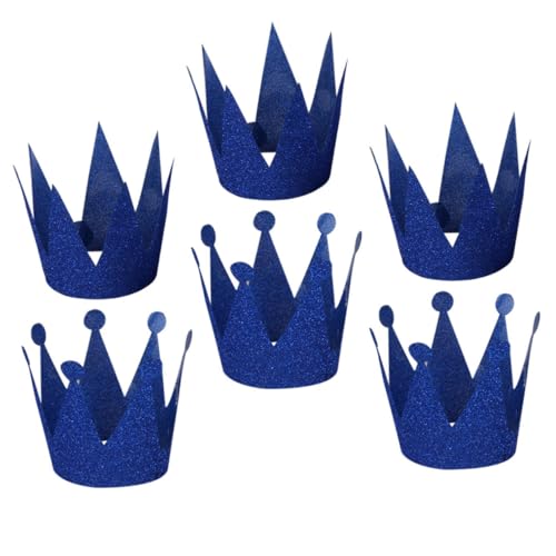 UPKOCH 6 Stück Kronenhut Geburtstagsbanner Blauer Geburtstagshut Kopfbedeckung Zubehör Für Junggesellinnenabschiede Party-banner Geburtstagsmützen Erwachsene Stirnband Papier Blue von UPKOCH