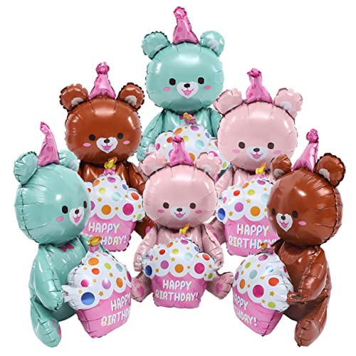 UPKOCH 6 Stück Kuchenbärballon Party Luftballons tragen Dekorationen tortendeko einschulung Ballons mit Waldtieren Bärenballons Tierballons Folienballons für Aluminiumfolie UPKOCH 6 Stück Kuchenbärballon Party Luftballons tragen Dekorationen tortendeko einschulung Ballons mit Waldtieren Bärenballons Tierballons Folienballons für Aluminiumfolie von UPKOCH