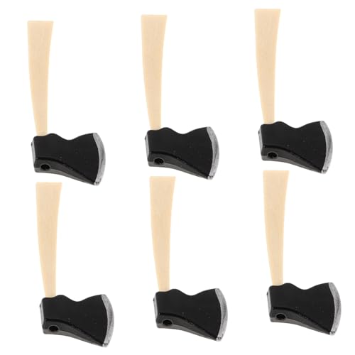 UPKOCH 6 Stück Lil Woodzeez Wurfbeil Rucksackaxt Kleine Puppenhaus Taschenaxt Miniatur Puppenhausdekor Puppenhaus Küchenspielzeugbeil Kleines Beil Mini Multitool Spielzeugaxt Legierung von UPKOCH