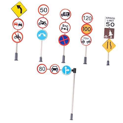 UPKOCH 6 Stück Mikro Landschaftszubehör Bausteine Straßenschilder Miniatur Verkehrsschild Verkehrsszenenschild Miniatur Sandtischdekor Miniatur Barrikade Abs Plus Edelstahl von UPKOCH