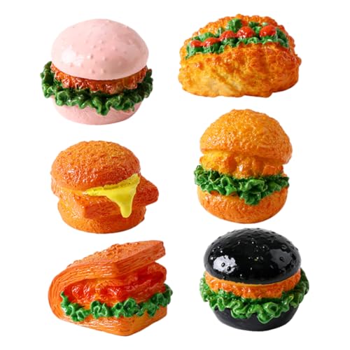 UPKOCH 6 Stück Mikro-landschaftsmodell Deko Simulation Brot Künstliche Nahrungsmittel Zur Ausstellung Miniatur-zubehör Mini -Ornamente Gefälschte Hamburger Home Requisiten Brotmodell Harz von UPKOCH