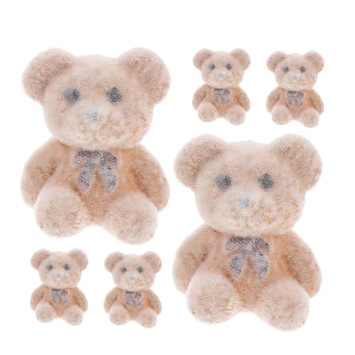 UPKOCH 6 Stück Mini Bärenpuppen Kinderspielzeug Hochzeitsdekor Babyspielzeug Kinderornamente Für Für Kuscheltiere Für Mini Ornamente Babyspielzeug Hellbraunes PVC von UPKOCH