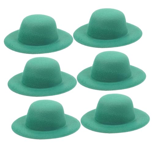 UPKOCH 6 Stück Mini-Cowboyhut Kinderkleider kinderkleidung Fashing Costume Clothes kleine Hüte zum Basteln Minihüte zum Basteln Minihüte für Partys Mini-Hut Stoff Green von UPKOCH