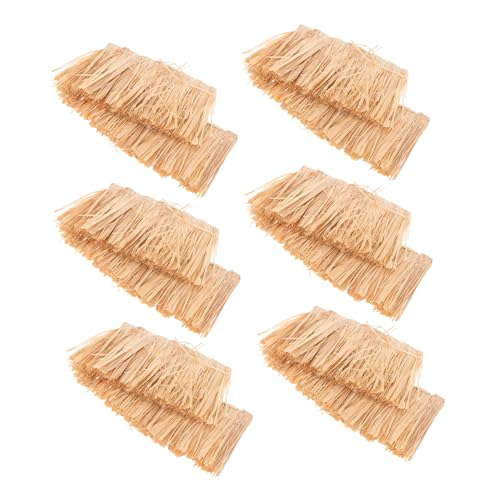 UPKOCH 6 Stück Miniatur Dachmaterial aus Natürlichem Stroh DIY Miniatur Strohdach für Modellhäuser Mikro-landschaften und Garten-Dekoration von UPKOCH