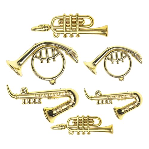 UPKOCH 6 Stück Miniatur Musikinstrumente Teiliges Saxophon Modell für Puppenhaus Dekoration Klassische Instrumente für Kreative Raumgestaltung und von UPKOCH