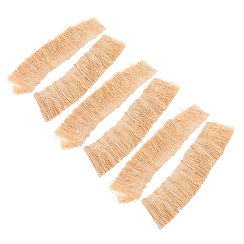 UPKOCH 6 Stück Miniatur Stroh-Dach aus Natürlichem Gras für DIY Mikro-landschaften Modell-Dach mit Authentischem Charme für Kleine Garten Diorama-Dekorationen von UPKOCH