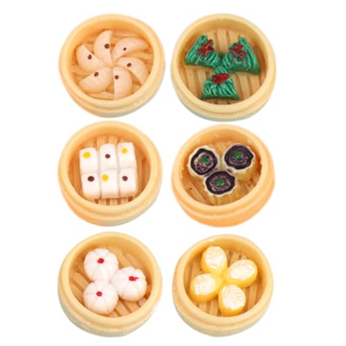 UPKOCH 6Stücke Miniatur Dampfbrötchen Modelle Lebensechte Kleiner Lebensmittel Dekoration für Puppenhaus Spielzeug Küche von UPKOCH