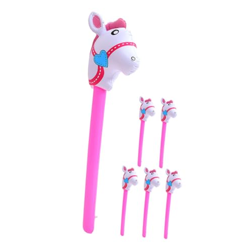 UPKOCH 6 Stück Pferdekopfballon Stöcke aufblasbarer Stock party deko für Partys Aufblasbares Pferdespielzeug westliche Partygeschenke Gastgeschenke für Pferde PVC von UPKOCH