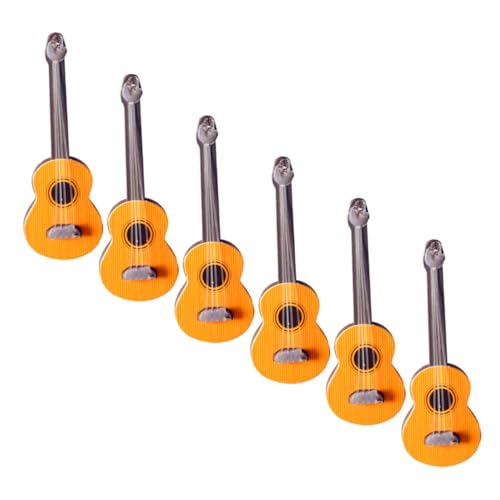 UPKOCH 6 Stück Miniatur-gitarrenmodelle Aus Holz Für Puppenhaus- Gitarren-Miniatur-Ornament-Set von UPKOCH
