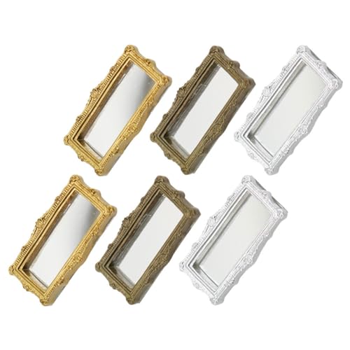 UPKOCH 6 Stück Puppenhaus Spiegel Dekoration Puppenmöbel Spiegel Puppenhaus Zubehör Puppenhaus Ornament Mini Spiegel Lustiges Mini Spiegel Ornamente Harz von UPKOCH