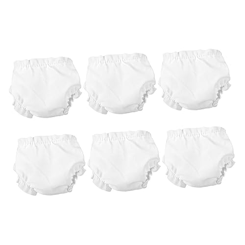 UPKOCH 6 Stück Puppenkleidung Puppenwindeln Zubehör Unterhosen Für Puppen Unterwäsche Für Puppen Puppenwindeln Miniaturspielzeug Für Mädchen Miniaturzubehör Spielunterhosen Weiß von UPKOCH