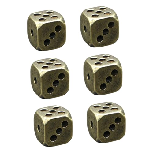 UPKOCH 6 Stück Retro -würfel Spiel Party Tragbare Metall -würfe Messing von UPKOCH