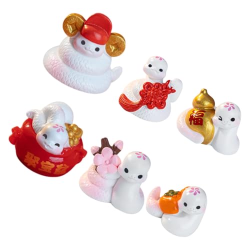 UPKOCH 6 Stück Schlangen-Ornamente Feng-Shui-Schlangenornament Figuren Drachen Karikatur Charme für Auto Dekoration Miniaturen zum Basteln chinesische Kuchendeckel Harz von UPKOCH