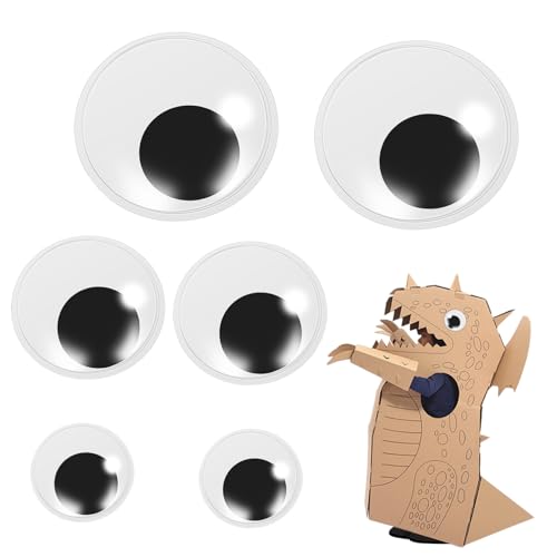 UPKOCH 6 Stück Selbstklebende Wackelaugen in PVC Sicherheitsaugen für Puppen Amigurumi Teddyaugen Basteln Langlebig Realistisch für Herstellung und DIY Handwerk von UPKOCH