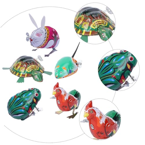 UPKOCH 6 Stück Teiliges Aufziehspielzeug Bunte mechanische Tierfiguren für Kindersicher Fördert Koordination und Kreativität Batteriefrei für Spiel und Eltern Junge Zufällige Farbe von UPKOCH