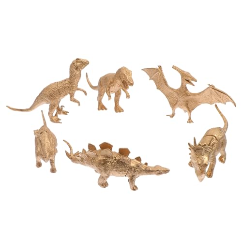 UPKOCH 6 Stück Teiliges Dinosaurier Figuren Realistische Hohle Goldfarbene Modelle Umweltfreundliches Kunststoffspielzeug Pädagogisch Wertvoll als Dekoration und Lernspielzeug von UPKOCH