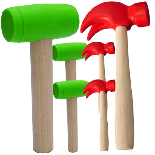 UPKOCH 6 Stück Teiliges Hammer Holzspielzeug Greif und Schlagspielzeug für Junge Mädchen und Kleinkinder Fördert Motorische Fähigkeiten Sichere Langlebige Materialien Geeignet für Jungen von UPKOCH