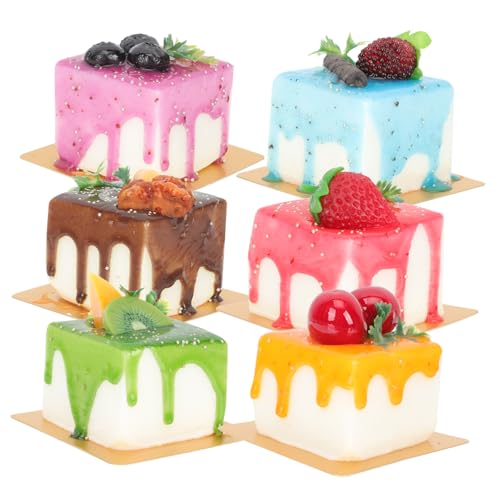 UPKOCH 6 Stück Teiliges Kuchenmodell Realistische Künstliche Dessert Deko Magnete für Kühlschrank Langlebige Stabile Tortendekoration für Küche Laden Hochzeit Party Zufällige Farbe von UPKOCH