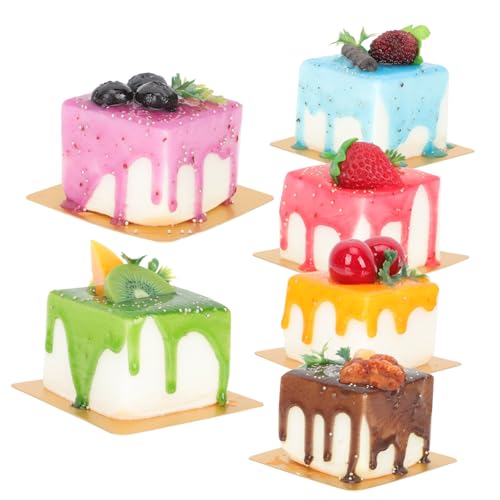 UPKOCH 6 Stück Teiliges Künstliche Dessertdekoration Realistische Kuchenmodelle Magnetisch Vielseitig Verwendbar als Fotorequisiten Küchen und Laden Deko Zufällige Farbe Zufällige Farbe von UPKOCH